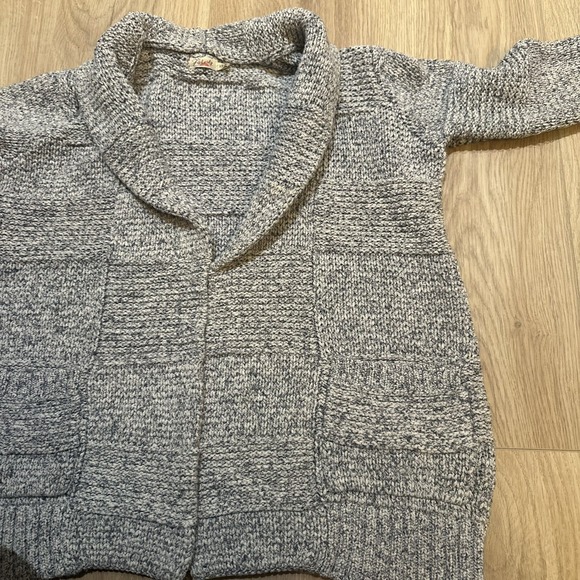 Womens Faherty Cardigan Gray Patchwork Knit with Pockets Size Xs 100% Cotton - Picture 6 of 8